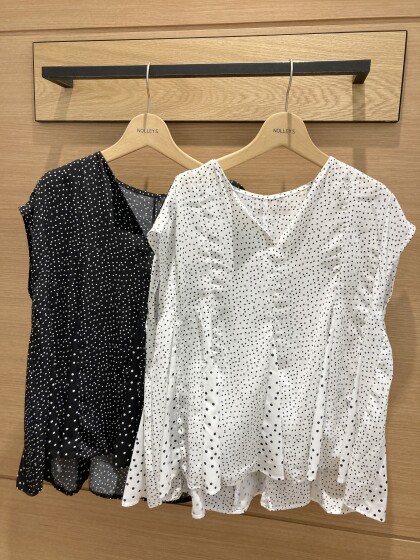 50%off💛MIXドットフレアブラウス💛
