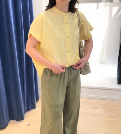 💛ストライプオーバーギャザーシャツ💛