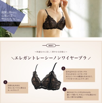 ♦華やか総レースノンワイヤーブラ♦