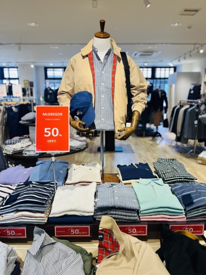 【マックレガー】春物アウターなどなど各種50％OFFです‼️