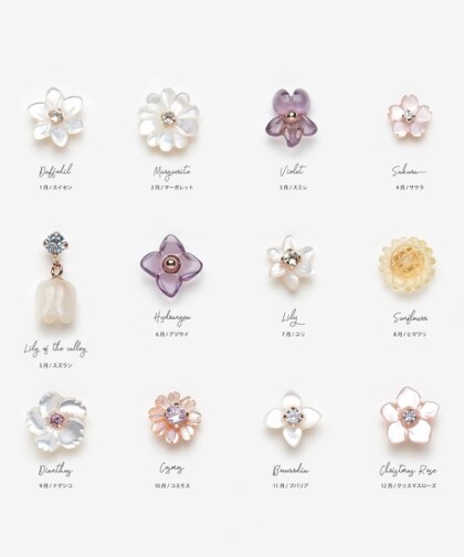 誕生花ネックレス＆ピアス✨