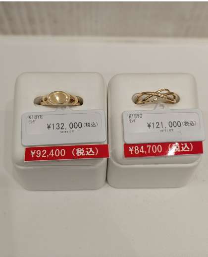 18金地金リング30%OFF✨✨✨