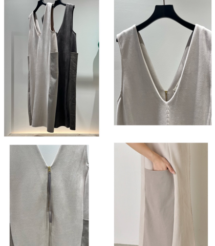 【Jena】スエードジャンスカ＆カタアゼ編みニット