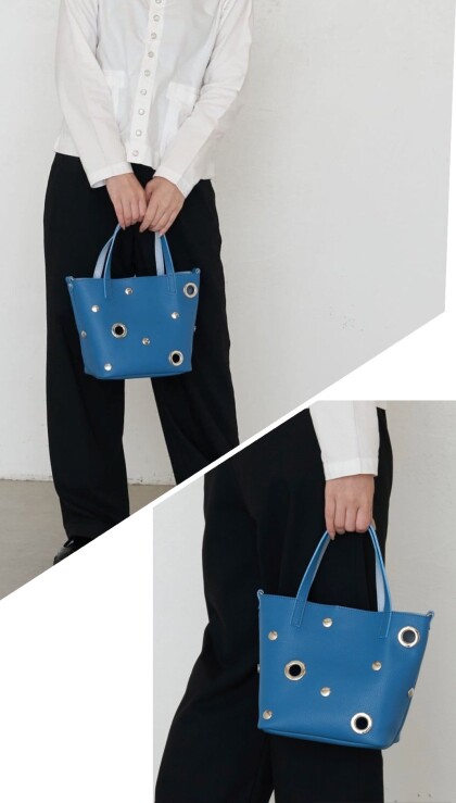 【70%OFF】バイカラーレザー2wayミニトート