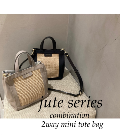 【新品番入荷！】50%OFF！ジュートコンビ2wayトートバッグ