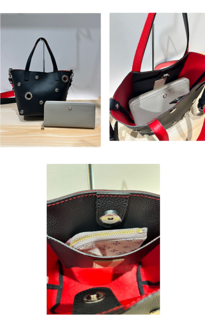 【70%OFF】バイカラーレザー2wayミニトート