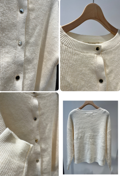 【Jena】カタアゼ金ボタンカーディガン