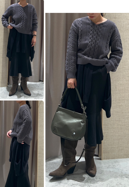 【Jena】NEW！ケーブルVネックニット