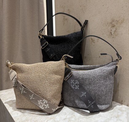 【NEW ARRIVAL】モノグラムテープ　カゴシンプルショルダーバッグ