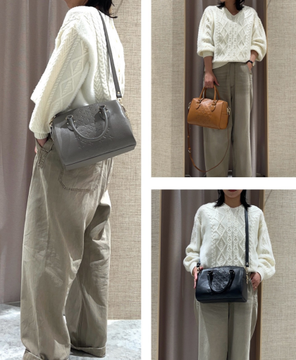 【30%OFF】NEW!型押しレザー2wayボストン