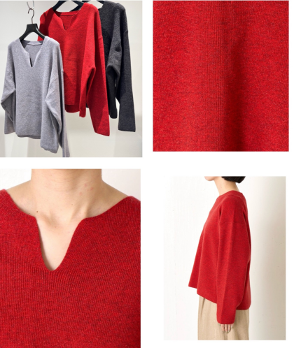 【Jena】スエードジャンスカ＆カタアゼ編みニット