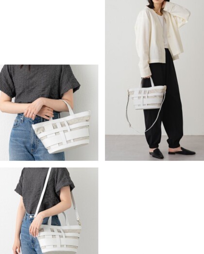 【2023AW商品】ランダムメッシュレザーミニトートバッグ