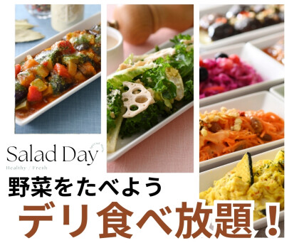 ＼お野菜たっぷり！デリ食べ放題！／