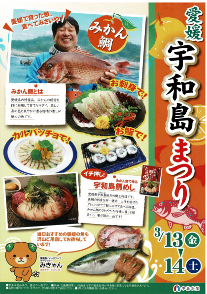 3月14日のおすすめ！本日最終日『愛媛 宇和島まつり』🐟