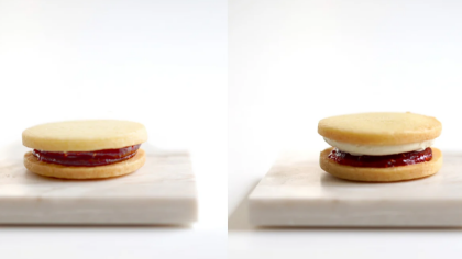 ミガキイチゴジャムをサンドしたしっとりクッキー🥯🍓