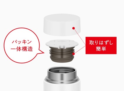お手入れ簡単♪パッキン一体型水筒❗️